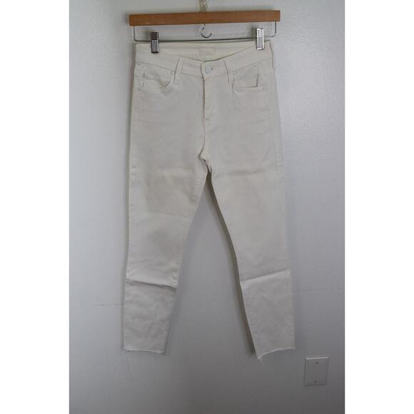 MOTHER Denim Women's The Looker Crop Jeans in White Glass Slippers Size 24 - Picture 1 of 5